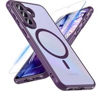 Hensinple Magnetic for Samsung Galaxy A37 5G Case with Galaxy A37 5G Screen Protector, [Compatible with MagSafe] Translucent Matte Military Grade Protection Cover Phone Case for Galaxy A37 5G(Purple)