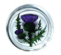 HENSITA Decorative Hand Printed Stained Glass Paperweight in a Scottish Thistle Design.