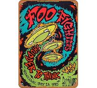 Henson foo fighters shudder to think wool vintage Tin Sign Logo 12 * 8 inches Advertising Eye-Catching Wall Decoration