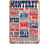 Henson monterey international pop festival the who grateful dead vintage Tin Sign Logo 12 * 8 inches Advertising Eye-Catching Wall Decoration