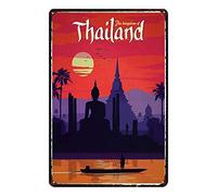 Henson Thailand Landsape Nostalgic Art Beautiful Traditional Tin Sign Metal Painted Modern Wall Decoration Art Poster Game Room House Rules Street Sign