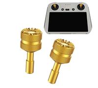 Hensych 1Pair 2g Aluminum Alloy Joystick for Mini 3 Pro with Screen Remote Control Thumb Rocker Stick Detachable Joystick Rod for D-J-I RC Accessories(Golden)