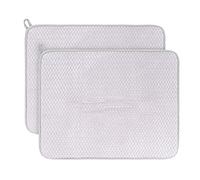 Hensych 2 Pack Large Microfiber Dish Drying Mats,Draining Board Rack Mat, Non-Slip Easy Clean Heat Resistant Pad,Tableware Mat,Kitchen Drying Mat,38*50cm(14.96*19.68in), Grey