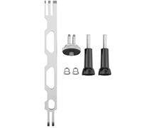 Hensych Aluminium Alloy Helmet Mount Extension Pole Stick Helmet Extension Arm Bracket Adapter Conversion Head Long Screw Set for Insta360 ONE X2/X Panoramic Camera (Silver)