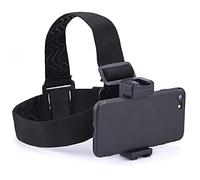 Hensych Universal ABS+ Elastic Nylon Belt Head Mount Phone Holder Head Strap Mount Headband Holder with Mobile Phone Clip Bracket for 7~10cm Wide Mobile Phone or Sports Camera