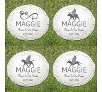 HENTOL 136 Personalized Dog Memorial Stone Designs - Outdoor Weatherproof Pet Memorial Stone for Headstone, Tombstone, Gravestone, and Grave Marker - Dog Memorial Gifts for Loss of Dog