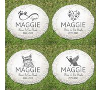 HENTOL 59 Personalized Cat Memorial Stone Designs - Outdoor Weatherproof Pet Memorial Stone for Headstone, Tombstone, Gravestone, and Grave Marker - Cat Memorial Gifts for Loss of Cat