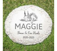 HENTOL Personalized Squirrel Memorial Stone, Pet Grave Marker Squirrel, Squirrel Headstone, Squirrel Tombstone, Squirrel Gravestone, Squirrel Memorial Gifts