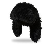 HENWASAI Y2K Fuzzy Bunny Hat for Women Cute Plush Beanie with Bunny Ears Long Rabbit Ears Winter Hat, Black, One Size