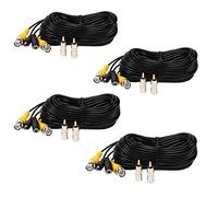 Henxlco 4 Pack 10ft CCTV Security Surveillance Camera Video Power Extension Cable Pre-made All-in-One BNC RCA Cable
