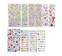 Henyall 10 Sheets Self Adhesive Gem Stickers, Sparkly Rhinestone Pearl Face Jewels, Glitter Decorative Stickers for Eye Makeup, Nail Art, Body Ornament DIY Handcrafts.