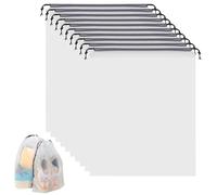 Henyall 10Pcs Drawstring Storage Bag,Foldable Clear Storage Bag,Waterproof Plastic Thickened Travel Drawstring Bags,Multi-Functional Bag（30cm x 40cm） for Clothes,Toys,Shoes and Travel