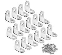 Henyall 16Pcs L Shaped Angle Brackets,90 Degree Stainless Steel Corner Brackets with 32 Screws ,Right Angle Bracket for Wood Furniture Fixation(20x20x16mm)