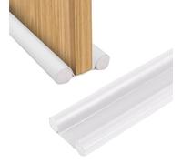 Henyall 37in/96cm Double Under Door Draught Excluder, Draft Excluder for Doors,Draught Excluder Strip for Bottom of Dóor,Adjustable Soundproof Draúght Excluder for Reduce Noise Draught Dust（White）