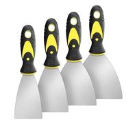 Henyall 4-Piece Wallpaper Scraper, Heavy Duty Putty Knife Set (2.5", 3", 4", 5") Stainless Steel Paint Scraper - Paint Stripper & Drywall Tools for Decals Removal, Plaster Scraping, DIY Projects