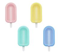 Henyall 4 Pieces Reusable Silicone Ice Lolly Moulds with Sticks - BPA-Free,Mini Ice Cream Maker with Non-Spill Lid,Dishwasher Safe - Perfect for DIY Popsicles & Homemade Desserts (Kids & Adults)