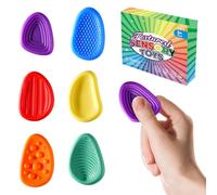 Henyall 6 Pcs Fidget Toys Sensory Stones - Textured Soft Worry Stone for Kids & Adults, Sensory Toys for Autism, Anxiety Relief & Stress Relief Toys, Silent Classroom Fidget Pack for School