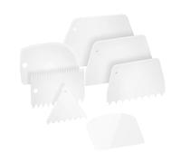 Henyall 7Pcs Cake Smoother Scraper Set,Cake Decorating Tool,Smoother Jagged Edge Scraper Tool,Professional Cake Plastic Scraper for Bread Baking Cake Enthusiast Beginner Professional Baker(White)