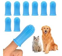 Henyall 8Pcs Dog Finger Toothbrush,360º Safe Silicone Plaque Removal Tool for Dental Care,Reusable Pets Teeth Cleaning Toothbrush Kit for Dogs,Cats & Small Pets Dental Care (Blue)