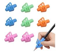 Henyall 8Pcs Pencil Grips,Writing Aid & Posture Correction Tool for Kids,Ergonomic Pencil Holders for Children,Right & Left Handed,4 Colours (Blue, Pink, Green, Orange)