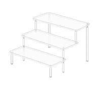 Henyall Acrylic Display Stand 3 Tier Clear Acrylic Shelves Retail Riser 20X20.8X15CM Shelf for Amiibo Funko POP Figures Perfume Cologne Cupcake Dessert Countertop Organizer for Home Retail 1 Pack