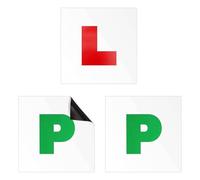 Henyall Fully Magnetic L & P Plates for Car UK - 3 Pack Extra Thick 0.6mm Strong Waterproof Magnet Plate - No Melting, No Paint Scraping,17.8 x 17.8 cm （2P+1L）