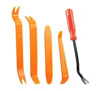 Henyall Trim Removal Tool,Professional Pry Bar Set,Car Pry Tool Kit,Car Trim Removal Tool Kit for Dash & Interior Clips,Fastener Terminal Remover Tool Set Clips Pry Kit,Repair Kit (5Pcs/yellow & red)