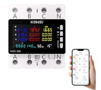 HENYEER Electric Meter, 3-Phase 4-Wire, LCD Digital Electricity Meter, 9 in 1 WiFi Tuya Smart Meter, Calibrated Three-Phase Meter, AC 85-290V 0-80A