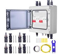 HENYEER Surge Protector PV, DC 40A/1000V Isolator Switch, Lightning Protection Switch (2 Output), Solar PV Junction Box, IP65 Waterproof