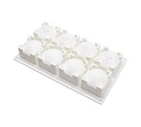 HENYGEN 8 Cavities Silicone Fondant Silicone Chocolate Domed Square Silicone Candy for Baking Dessert