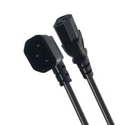 HENYGEN C14 to C13 Power Extension Cable 90 Degree Bend for Tight Spaces PCs UPSs Server 2500W