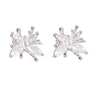 HENYGEN Dazzling Butterfly Earphone Holder Detachable Rhinestone Charm Metal Base Compact Jewelry Crafting Accessory Butterfly Earphone Clip Luxury Jewel Clip