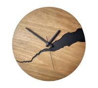 HENYGEN Modern Multipurpose Wood Wall Hanging Clock with Distinctive Cracked Designs Battery Operated for Home or Office Setting Wood Wall Clock