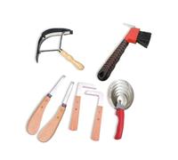 HENYGEN Multifunctional Equine Hoof Care Tool with Wooden Handle Stainless Steel Professional Animal Hoof