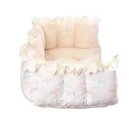 HENYGEN MultiPurpose Cats Bed for Rest and Sleep Winter Warmth PP Cotton Filled Cushion with Flower Pattern Resting Pad Washable Mats