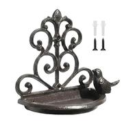 HENYGEN Nordic Styles Cast Iron Bird Feeder Wall Hanging Decors Mounted Feeding Bowl for Nature Lover and WildBird Observation Nordic Bird Feeder