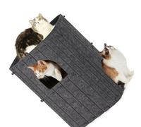HENYGEN Pet House Double Deck Structure Separate Hiding Space Observation Platform Year Round for Timid Cats Bed