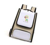 HENYGEN Portable Bird Travel Carrier Backpack for Small Birds Including Perch and Feeder 32x43x28cm Nylon Fabric Blue White Ventilated Bird Bag