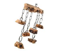 HENYGEN Wooden Chewing Toy with Rustless Hooks Cage Mounted Enrichment Activity Rustless Bird Dolls Bird Keeping Supplies Pet Care Mental Exercise Hanging Plan