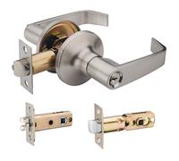 HENYIN Wave Lever Keyed Entry Door Lock/Door Knob Hardware Knob Lever and Closet Leverset (601-NB)