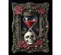 Henypt Bead Embroidery Kit Hourglass Skull,Animal Embroidery, Easy DIY Craft Kit, Beadwork Set, Picture of Beads, Handmade Gift, 3D Embroidery