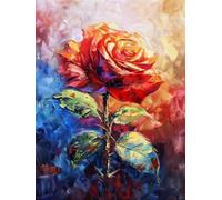 Henypt Cross Stitch Kit Fantasy Rose Flowers DIY Embroidery Kit for Beginners The Elderly with Accessories Handmade DIY/Gifts 14CT 40x50cm