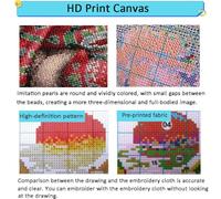 Henypt DIY Beads for Embroidery Colorful Two Cute Cartoon Mice Bead Embroidery Kit Beaded Cross Stitch Beading Pattern DIY Wall Hanging 3D Cross-Stitch with Beads Set