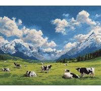 Henypt DIY Latch Hook Rug Kit Dairy Cows on the Ranch 52x38cm