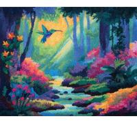 Henypt DIY Latch Hook Rug Kit Fantasy Forest 90x120cm