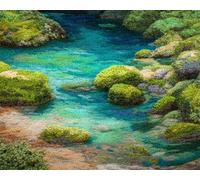 Henypt DIY Latch Hook Rug Kit Fantasy River 55x75cm