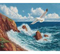 Henypt DIY Latch Hook Rug Kit The sea and Seagulls 80x160cm