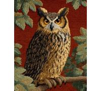 Henypt DIY Latch Hook Rug Kits Owl in the Tree 60x90cm