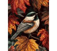 Henypt Full Bead Embroidery Kit Bird Beneath Rustling Leaves 40X50Cm Needlepoint Beaded Cross Stitch Beaded Pattern 3D Embroidery Kit