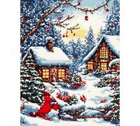 Henypt Full Bead Embroidery Kit Christmas Needlepoint Beaded Cross Stitch Beaded Pattern 3D Embroidery Kit